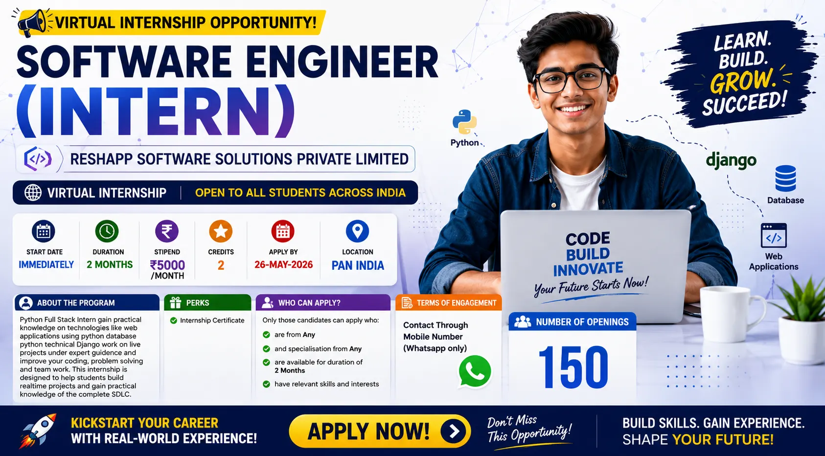 Software Engineer Internship Fresher 2026 | Stipend  ₹5000 /month Apply now