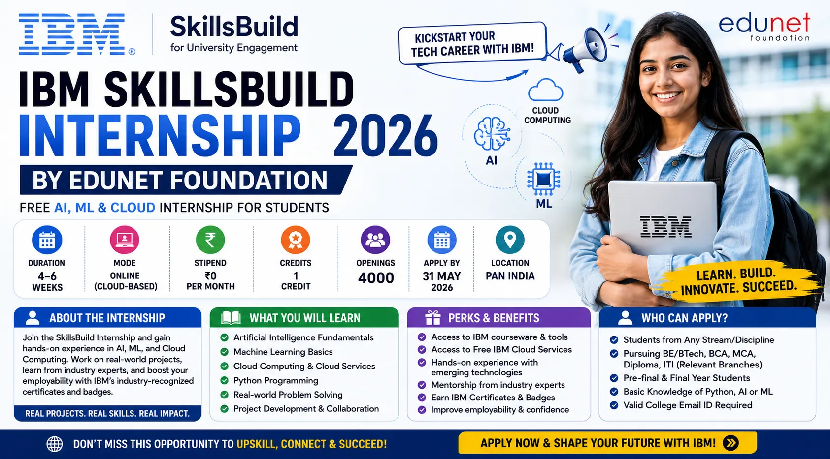 IBM SkillsBuild Internship 2026 | Free AI, ML & Cloud Internship for Students