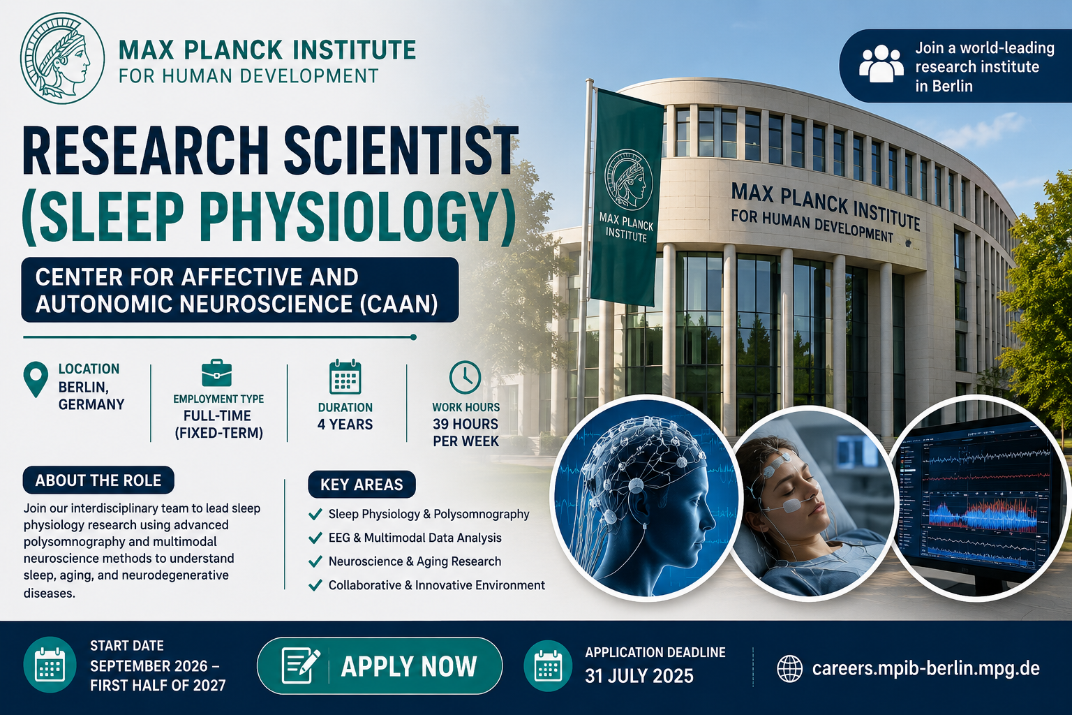 Research Scientist (Sleep Physiology) Recruitment 2026 | Max Planck Institute Berlin | Apply Online