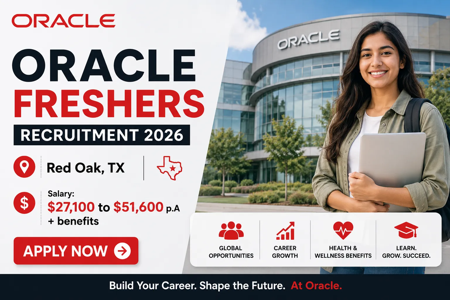 Oracle Freshers Recruitment 2026 | Red Oak, TX | Apply Now