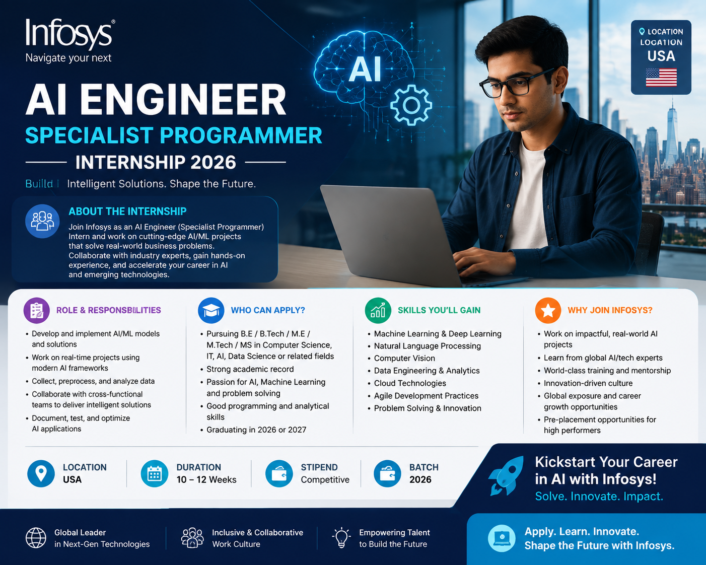Infosys AI Engineer Job 2026 | Specialist Programmer Hiring|USA